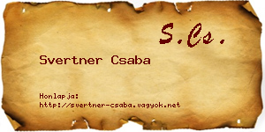 Svertner Csaba névjegykártya